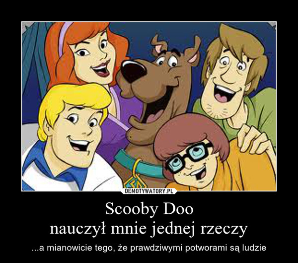 Scooby Doo
nauczył mnie jednej rzeczy