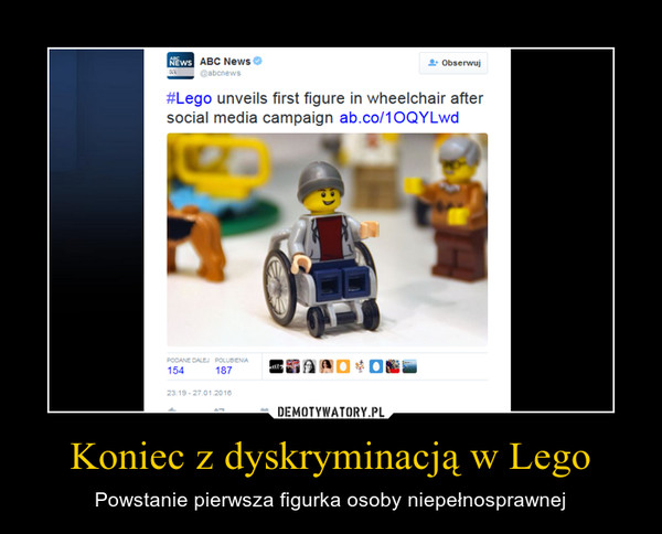Koniec z dyskryminacją w Lego – Powstanie pierwsza figurka osoby niepełnosprawnej 