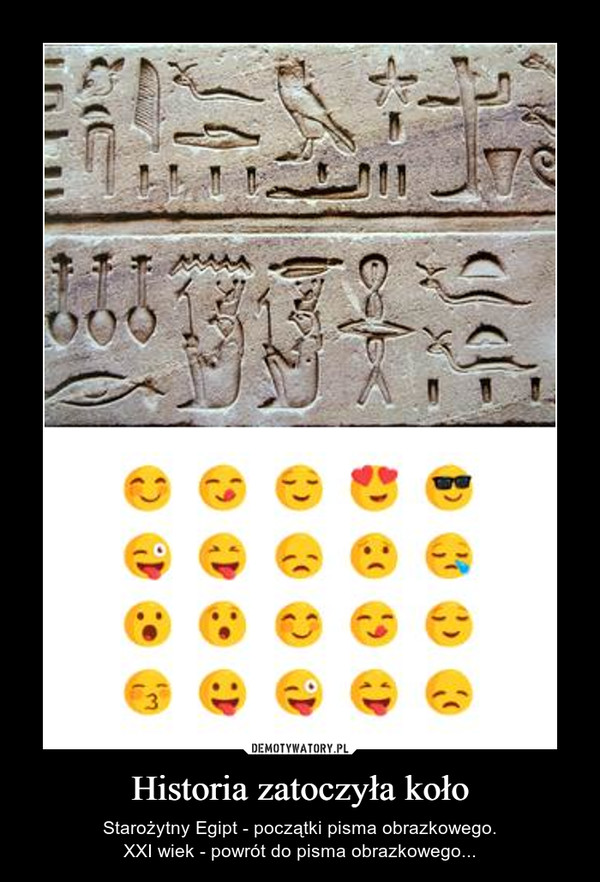 Historia zatoczyła koło – Starożytny Egipt - początki pisma obrazkowego.XXI wiek - powrót do pisma obrazkowego... 