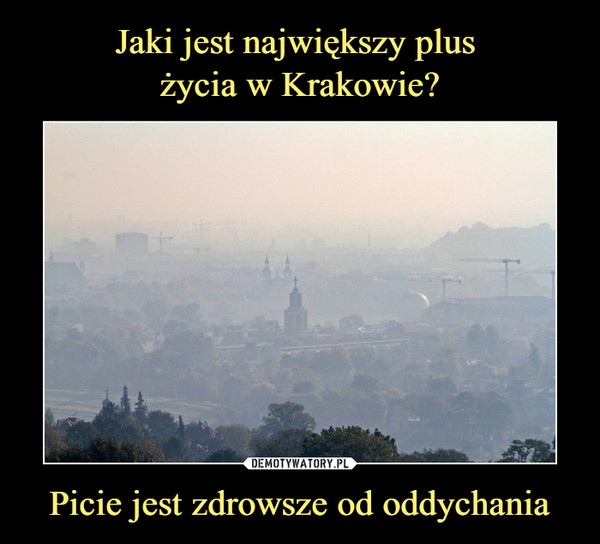 Jaki jest największy plus 
życia w Krakowie? Picie jest zdrowsze od oddychania