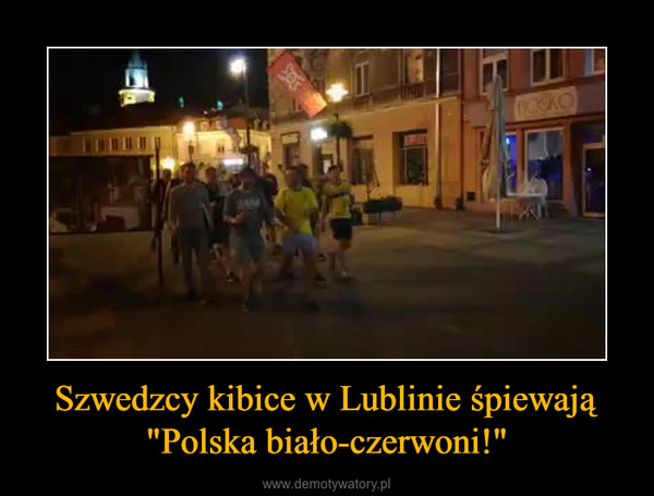 Szwedzcy kibice w Lublinie śpiewają "Polska biało-czerwoni!" –  