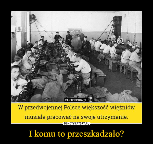 I komu to przeszkadzało? –  W przedwojennej Polsce większość więźniów musiała pracować na swoje utrzymanie.