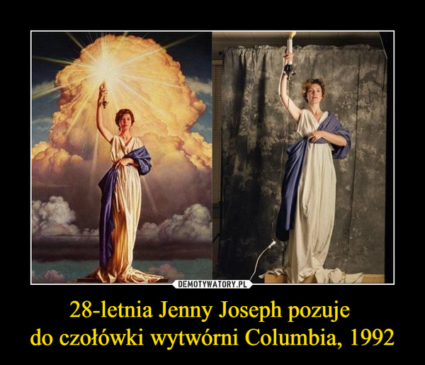 28-letnia Jenny Joseph pozuje 
do czołówki wytwórni Columbia, 1992