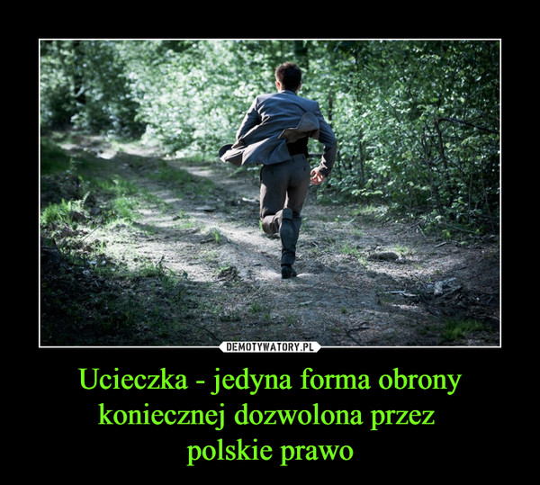 Ucieczka - jedyna forma obrony koniecznej dozwolona przez polskie prawo –  