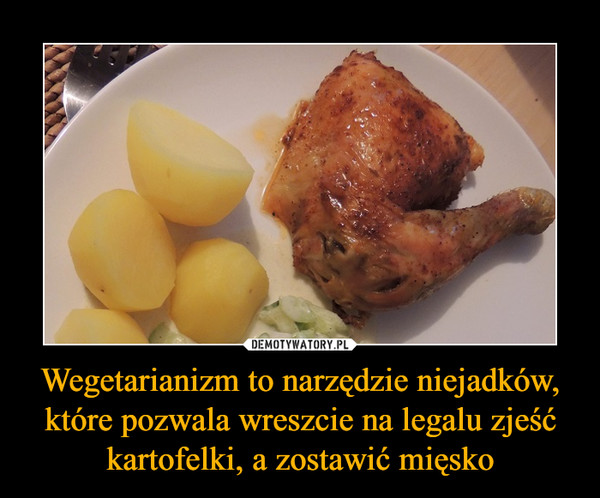 Wegetarianizm to narzędzie niejadków, które pozwala wreszcie na legalu zjeść kartofelki, a zostawić mięsko –  
