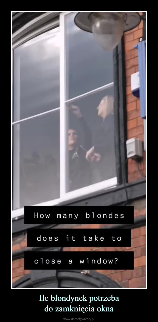 Ile blondynek potrzebado zamknięcia okna –  