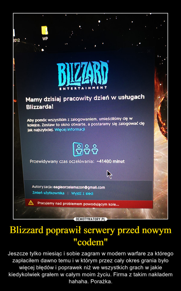 Blizzard poprawił serwery przed nowym "codem"