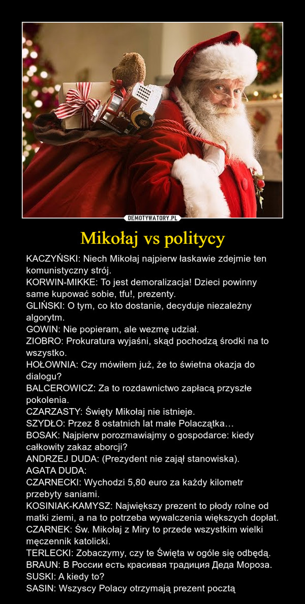Mikołaj vs politycy