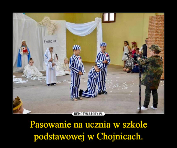 Pasowanie na ucznia w szkole podstawowej w Chojnicach. –  