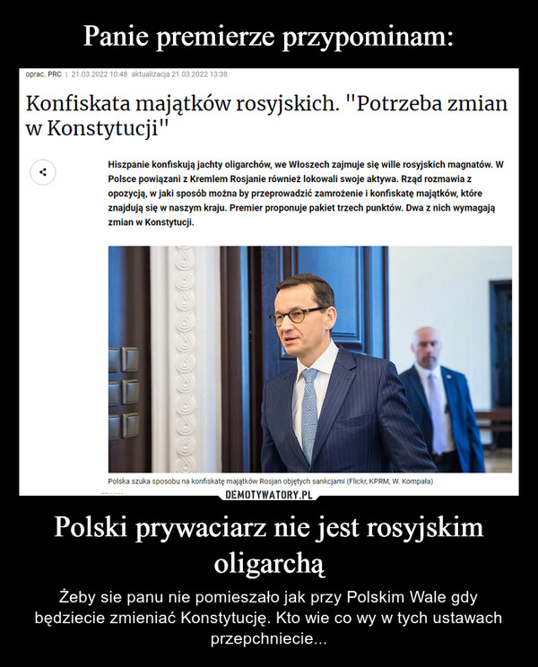 Panie premierze przypominam: Polski prywaciarz nie jest rosyjskim oligarchą