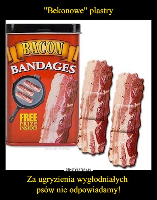 Za ugryzienia wygłodniałych psów nie odpowiadamy! –  Bacon bandages
