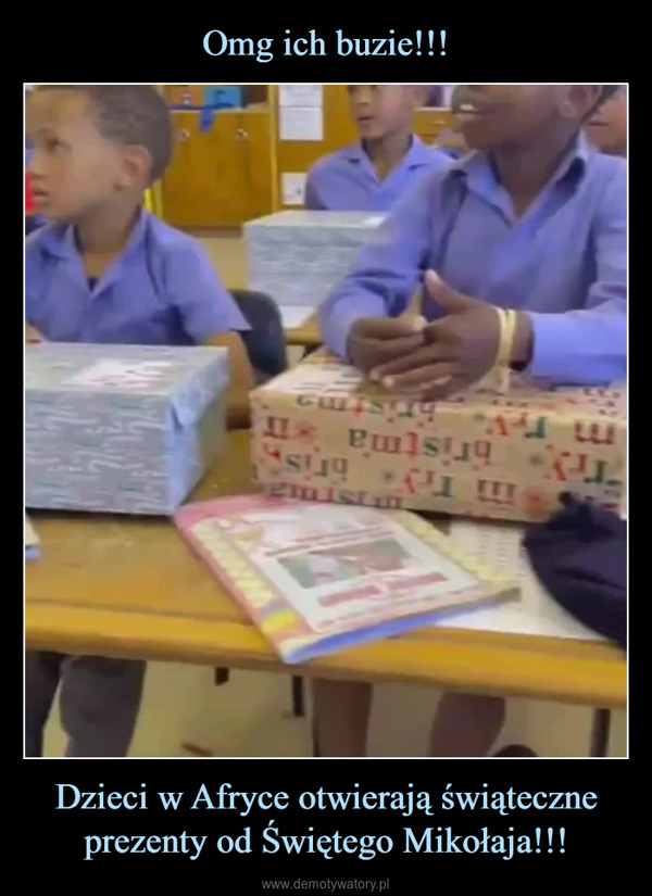Dzieci w Afryce otwierają świąteczne prezenty od Świętego Mikołaja!!! –  gmistum Try brisTry hristma mm. rv. Bristma